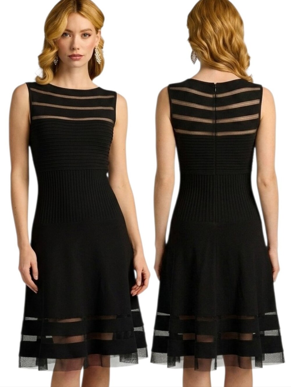 TADASHI SHOJI Black Cutout Jersey Cocktail Dress - Size S